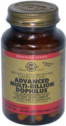 Advanced Multi-Billion Dophilus, 60 Vegetable Capsules by Solgar, 補充劑，益生菌，嗜酸乳桿菌 HK 香港