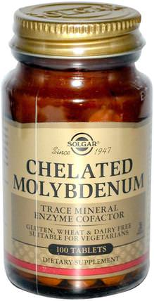 Chelated Molybdenum, 100 Tablets by Solgar, 補充劑，抗氧化劑，硒，鉬，礦物質 HK 香港