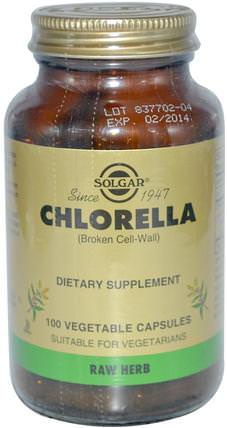 Chlorella, (Broken Cell-Wall), 100 Vegetable Capsules by Solgar, 補品，超級食品，小球藻 HK 香港