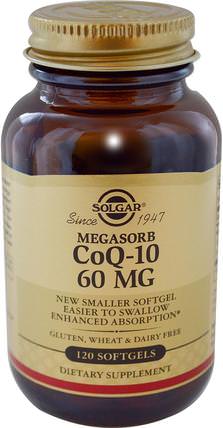 Megasorb CoQ-10, 60 mg, 120 Softgels by Solgar, 補充劑，輔酶q10 HK 香港