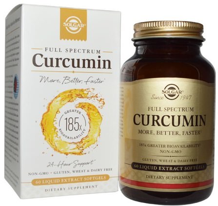 Full Spectrum Curcumin, 60 Liquid Extract Softgels by Solgar, 補充劑，抗氧化劑，薑黃素 HK 香港
