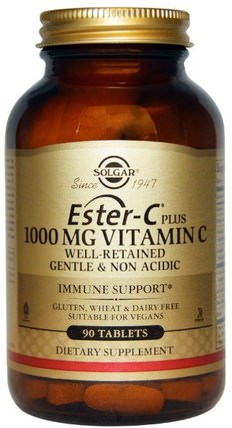 Ester-C Plus, Vitamin C, 1000 mg, 90 Tablets by Solgar, 補充劑，抗氧化劑，維生素c HK 香港