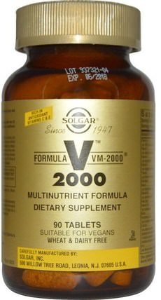 Formula VM-2000, Multinutrient Formula, 90 Tablets by Solgar, 維生素，多種維生素，solgar km 2000 HK 香港