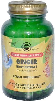 Ginger Root Extract, 60 Vegetable Capsules by Solgar, 草藥，姜根 HK 香港