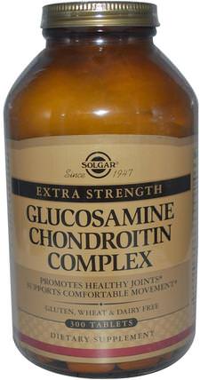Glucosamine Chondroitin Complex, Extra Strength, 300 Tablets by Solgar, 補充劑，氨基葡萄糖軟骨素 HK 香港