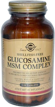 Glucosamine MSM Complex, 120 Tablets by Solgar, 補充劑，氨基葡萄糖 HK 香港