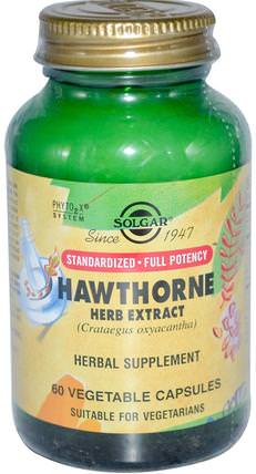 Hawthorne Herb Extract, 60 Vegetable Capsules by Solgar, 草藥，山楂 HK 香港