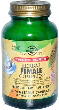 Herbal Female Complex, 50 Vegetable Capsules by Solgar, 健康，女性 HK 香港