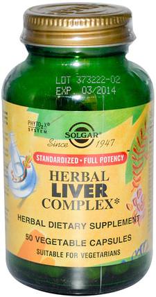 Herbal Liver Complex, 50 Vegetable Capsules by Solgar, 健康，肝臟支持 HK 香港