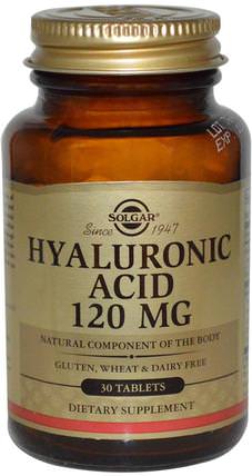 Hyaluronic Acid, 120 mg, 30 Tablets by Solgar, 美容，抗衰老，透明質酸 HK 香港
