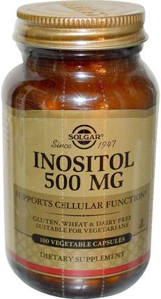 Inositol, 500 mg, 100 Vegetable Capsules by Solgar, 維生素，維生素b，肌醇 HK 香港