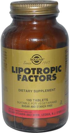 Lipotropic Factors, 100 Tablets by Solgar, 減肥，飲食，親脂性 HK 香港