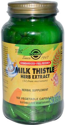 Milk Thistle Herb Extract, 150 Vegetable Capsules by Solgar, 健康，排毒，奶薊（水飛薊素） HK 香港