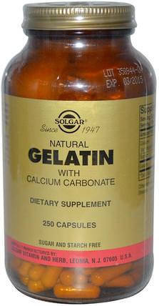 Natural Gelatin with Calcium Carbonate, 250 Capsules by Solgar, 健康，指甲保健，明膠 HK 香港