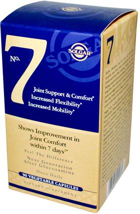 No. 7, Joint Support & Comfort, 90 Vegetable Capsules by Solgar, 健康，骨骼，骨質疏鬆症，關節健康 HK 香港
