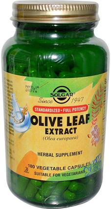 Olive Leaf Extract, 180 Vegetable Capsules by Solgar, 健康，感冒流感和病毒，橄欖葉 HK 香港