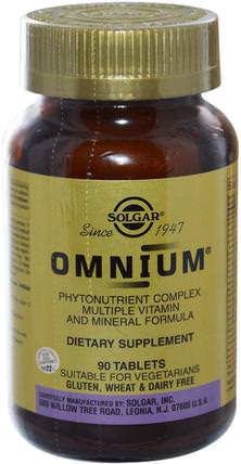 Omnium, Phytonutrient Complex Multiple Vitamin and Mineral Formula, 90 Tablets by Solgar, 維生素，多種維生素 HK 香港