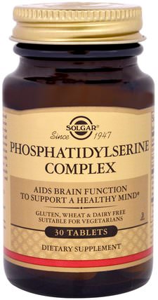 Phosphatidylserine Complex, 30 Tablets by Solgar, 補充劑，efa omega 3 6 9（epa dha），磷脂酰絲氨酸 HK 香港