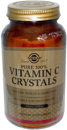 Pure 100% Vitamin C Crystals, 8.8 oz (250 g) by Solgar, 維生素，維生素c，維生素C粉和晶體 HK 香港