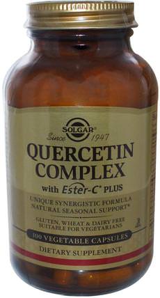 Quercetin Complex, with Ester-C Plus, 100 Vegetable Capsules by Solgar, 補充劑，抗氧化劑，槲皮素 HK 香港