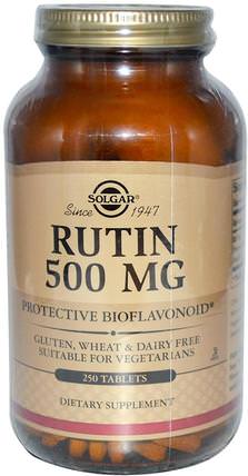 Rutin, 500 mg, 250 Tablets by Solgar, 補充劑，抗氧化劑，蘆丁 HK 香港