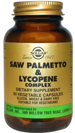 Saw Palmetto & Lycopene Complex, 50 Vegetable Capsules by Solgar, 健康，男人，pygeum HK 香港