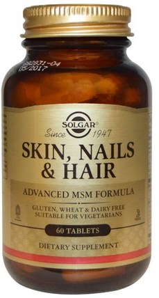Skin, Nails & Hair, Advanced MSM Formula, 60 Tablets by Solgar, 健康，女性，皮膚 HK 香港