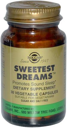 Sweetest Dreams, 30 Vegetable Capsules by Solgar, 補充劑，褪黑激素3毫克 HK 香港
