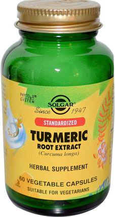 Turmeric Root Extract, 60 Vegetable Capsules by Solgar, 補充劑，抗氧化劑，薑黃素 HK 香港