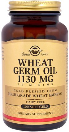 Wheat Germ Oil, 1130 mg, 100 Softgels by Solgar, 補充劑，小麥胚芽油 HK 香港