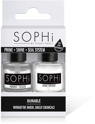 Prime + Shine + Seal System, 2 Bottles, 0.5 fl. oz (15 ml) Each by SOPHi by Piggy Paint, 洗澡，美容，化妝，指甲油 HK 香港