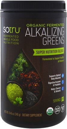 Organic Fermented Alkalizing Greens, 8.46 oz (240 g) by SoTru, 補品，超級食品 HK 香港
