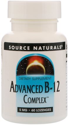 Advanced B-12 Complex, 5 mg, 60 Lozenges by Source Naturals, 補充劑，輔酶b維生素 HK 香港