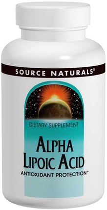 Alpha Lipoic Acid, 50 mg, 100 Tablets by Source Naturals, 補充劑，抗氧化劑，α硫辛酸，α硫辛酸050毫克 HK 香港
