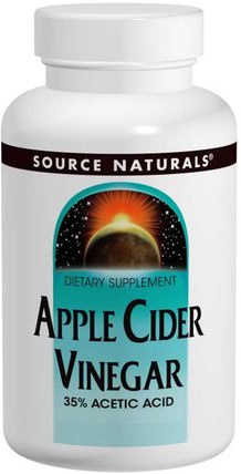 Apple Cider Vinegar, 500 mg, 180 Tablets by Source Naturals, 補充劑，蘋果醋 HK 香港
