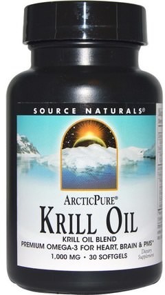 ArcticPure, Krill Oil, 1.000 mg, 30 Softgels by Source Naturals, 補充劑，efa omega 3 6 9（epa dha），魚油，磷蝦油 HK 香港