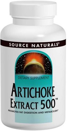 Artichoke Extract 500, 180 Tablets by Source Naturals, 健康，膽固醇支持，朝鮮薊 HK 香港