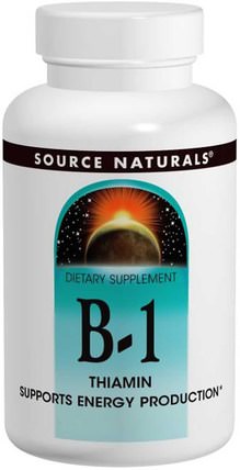 B-1, Thiamin, 100 mg, 100 Tablets by Source Naturals, 維生素，維生素b1 - 硫胺素 HK 香港