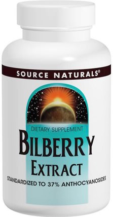 Bilberry Extract, 50 mg, 120 Tablets by Source Naturals, 健康，眼部護理，視力保健，越橘 HK 香港