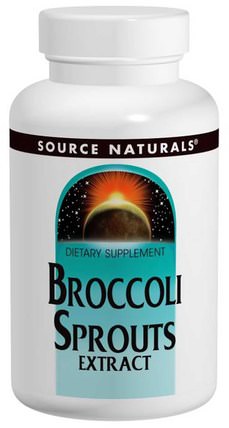 Broccoli Sprouts Extract, 60 Tablets by Source Naturals, 補充劑，西蘭花十字花科，西蘭花提取物蘿蔔硫素 HK 香港