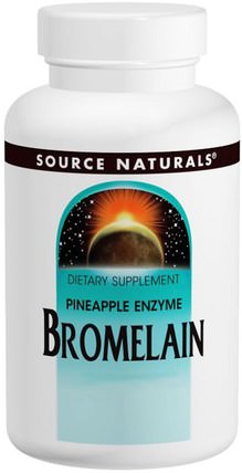 Bromelain, 2.000 GDU/g, 500 mg, 60 Capsules by Source Naturals, 補充劑，酶，菠蘿蛋白酶 HK 香港