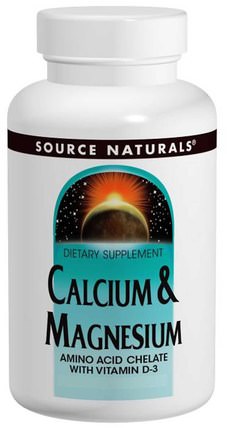 Calcium & Magnesium, 300 mg, 250 Tablets by Source Naturals, 補品，礦物質，鎂 HK 香港