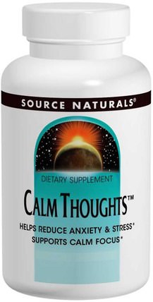 Calm Thoughts, 90 Tablets by Source Naturals, 健康，焦慮，草藥，聖。約翰斯麥汁 HK 香港