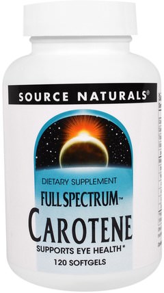 Carotene, Full Spectrum, 120 Softgels by Source Naturals, 維生素，維生素a，β胡蘿蔔素 HK 香港