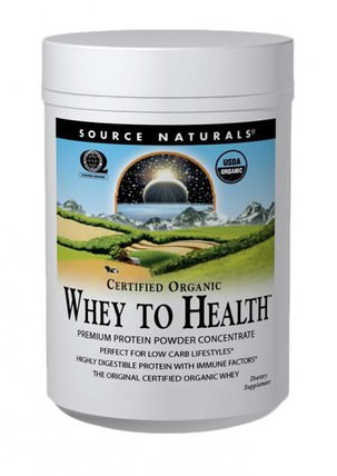 Certified Organic Whey to Health, Premium Protein Powder Concentrate, 10 oz (283.75 g) by Source Naturals, 補充劑，乳清蛋白 HK 香港