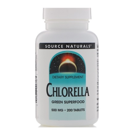 Chlorella, 500 mg, 200 Tablets by Source Naturals, 補品，超級食品，小球藻 HK 香港