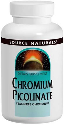 Chromium Picolinate, 200 mcg, 240 Tablets by Source Naturals, 補充劑，礦物質，吡啶甲酸鉻 HK 香港