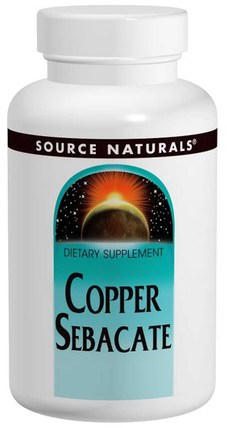 Copper Sebacate, 22 mg, 120 Tablets by Source Naturals, 補品，礦物質，銅 HK 香港