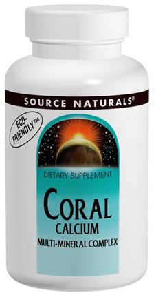 Coral Calcium, Multi-Mineral Complex, 120 Tablets by Source Naturals, 補品，礦物質，鈣，珊瑚鈣 HK 香港