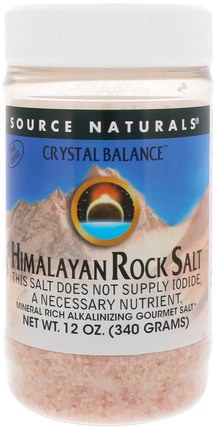 Crystal Balance, Himalayan Rock Salt, Fine Grind, 12 oz (340 g) by Source Naturals, 健康，鹼性平衡，食物，香料和調味料，鹽天然鹽 HK 香港